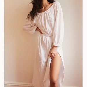 Free People Seasons in the Sea Midi Dress in Painted White